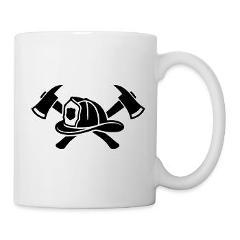 Logo du casque de pompier Aexte - Mug blanc - blanc - Droite