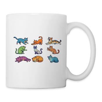 Chats colorés : Pop Art de chatons comiques mignons - Mug blanc - blanc - Droite