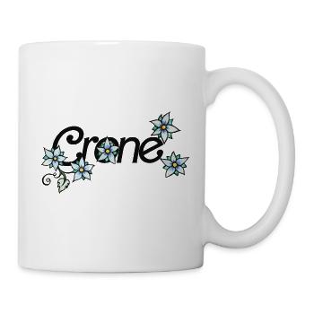 Vigne florale de grue - Mug blanc - blanc - Droite