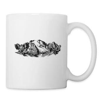 Marmolata Silhouette  Königin der Dolomiten Gipfel - Tasse - Weiß - Rechts