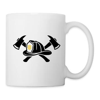 Feuerwehrhelm Aexte Grafik - Tasse - Weiß - Rechts