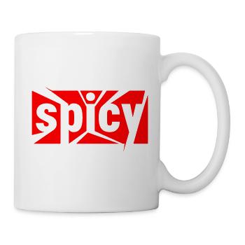 Würzig: Kräftiges geometrisches Wortzeichen mit dynamischer Energie - Tasse - Weiß - Rechts