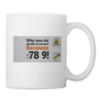 Zahlenspiel: 6 vor 7 Panik - Tasse - Weiß - Rechts