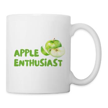 Apfel Enthusiast – Grüner Stil - Tasse - Weiß - Rechts