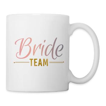 Bride Team Ringe Federn JGA Junggesellenabschied - Tasse - Weiß - Rechts