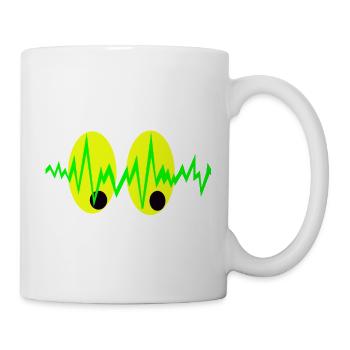 Pulsierende Augen Elektro Muster - Tasse - Weiß - Rechts