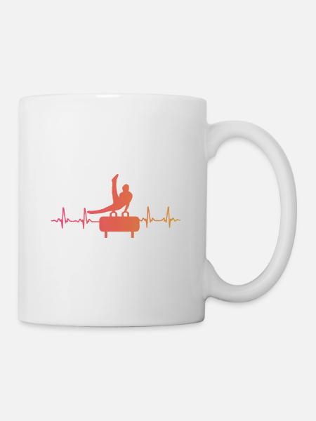 Gymnastik Sonnenuntergangs-Herzschlagturnerin - Tasse - Weiß