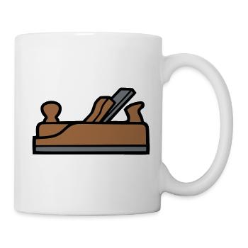 Hobel Tischler Icon - Tasse - Weiß - Rechts