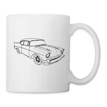 Amerikanischer Oldtimer (Schwarz) - Tasse - Weiß - Rechts