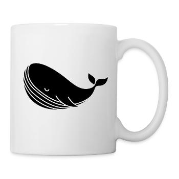 Whale silhouette minimalist sea motif - Mug - white - Right