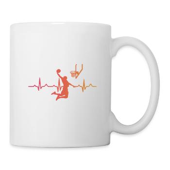 Basketball sunset heartbeat basketball - Mug - white - Right