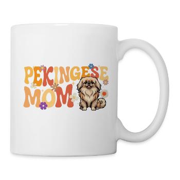 Pekingese Mom - Peke Dog Mom Lap Dog Lion Dog - Mug - white - Right