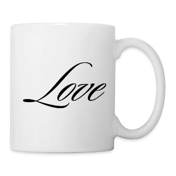 Love Calligraphy Script Minimalist Typography Grap - Mug - white - Right