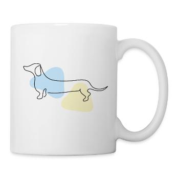 Line Art Dachshund pastel - Mug - white - Right