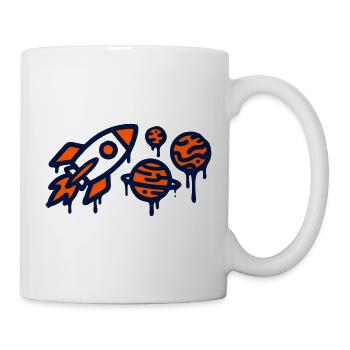 Rocket Launch Planet Graffiti - Mug - white - Right