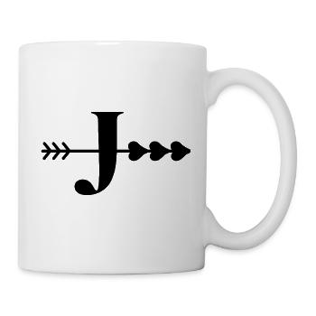 Letter j arrow heart - Mug - white - Right