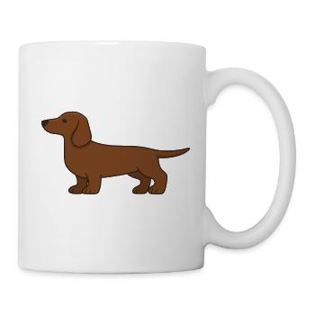 Brown Dachshund Silhouette - Mug - white - Right