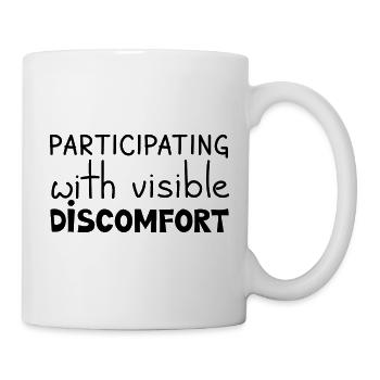 Participating With Visible Discomfort, Black - Mug - white - Right