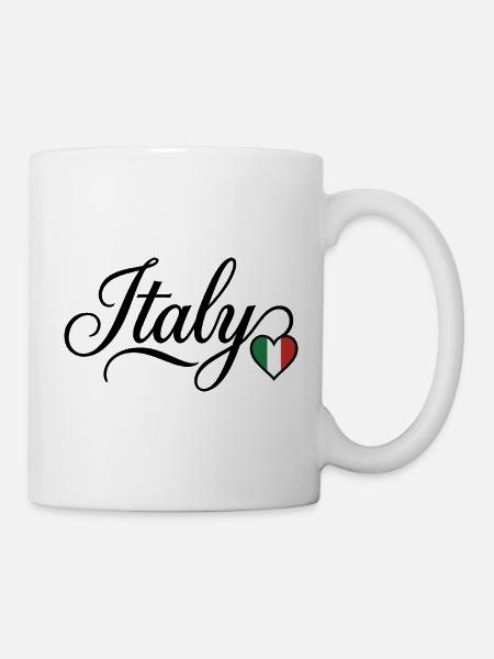 Italien Liebe Script Herz - Tasse - Weiß