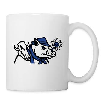 Logo du Crâne de sanglier sauvage - Mug blanc - blanc - Droite