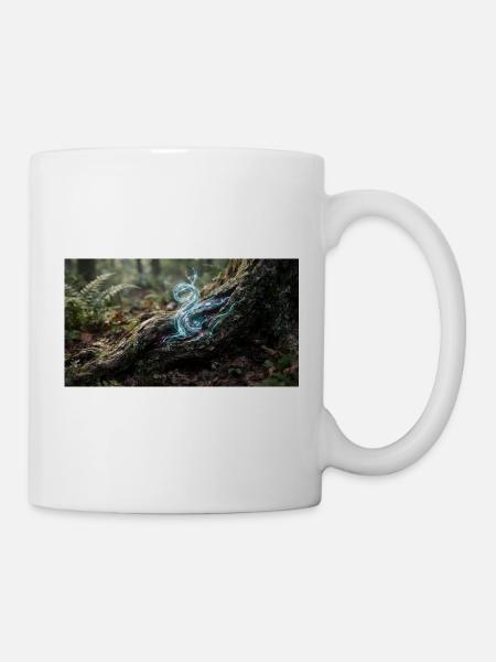 Forest Magic: Glowing Energy Fibers in Tree Roots - Mug - white