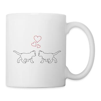 Katzen in Love - Tasse - Weiß - Rechts