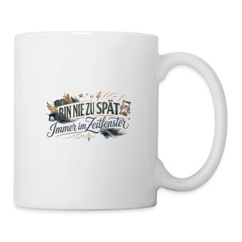 Nie zu spät: Zeitfenster Vintage - Tasse - Weiß - Rechts