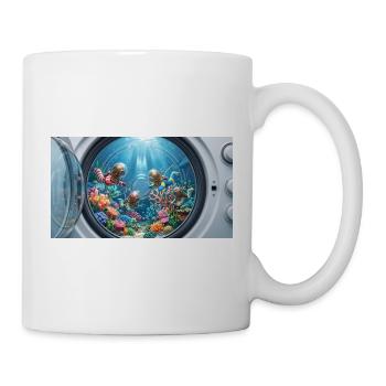 Surreal underwater world inside a washing machine  - Tasse - Weiß - Rechts