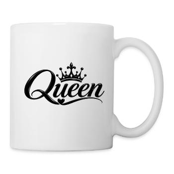 Königin Eleganz Schwarz und Krone - Tasse - Weiß - Rechts
