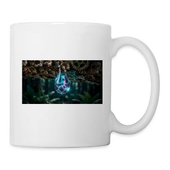 Cyberpunk Water Drop with Glowing Optical Fiber an - Tasse - Weiß - Rechts