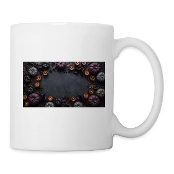Dark Gothic Halloween Flatlay Frame with Purple Pu - Tasse - Weiß - Rechts