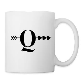 Buchstabe Q Pfeilherz - Tasse - Weiß - Rechts