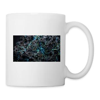 Macro shot of porous black volcanic rock with  - Tasse - Weiß - Rechts