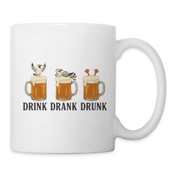Drink Drank Drunk Beer Seagulls Drinking Saying - Tasse - Weiß - Rechts