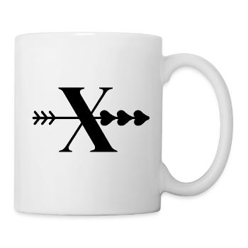 Buchstabe x Herzpfeil - Tasse - Weiß - Rechts