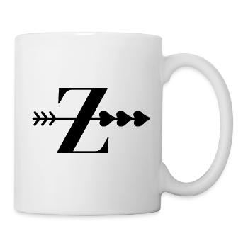Buchstaben z, Pfeilherz - Tasse - Weiß - Rechts