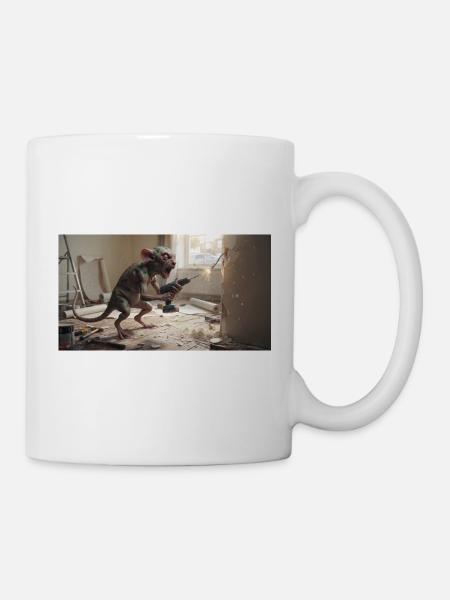 Фэнтезийный гремлин в процессе ремонта: комичная с - Tasse - Weiß