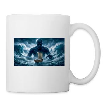 Der Umibōzu erhebt sich aus dem Dunklen Meer - Tasse - Weiß - Rechts