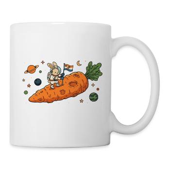 Astronaut Bunny auf riesigem Karotten-Asteroiden - Tasse - Weiß - Rechts