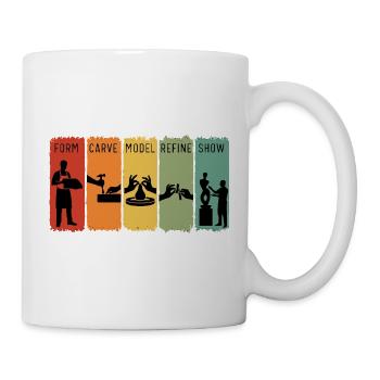 Retro Sculpting Steps Schnitzen Modell Verfeinerung Geschenk - Tasse - Weiß - Rechts