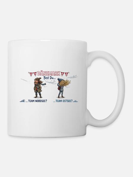 Dänemark: Nordsee oder Ostsee - Tasse - Weiß