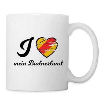 Herz im Street-Style Badnerland - Tasse - Weiß - Rechts