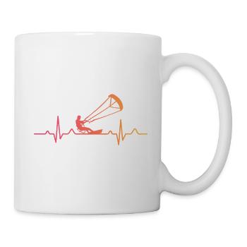 Kitesurfen Heartbeat Kiteboard Surf - Tasse - Weiß - Rechts