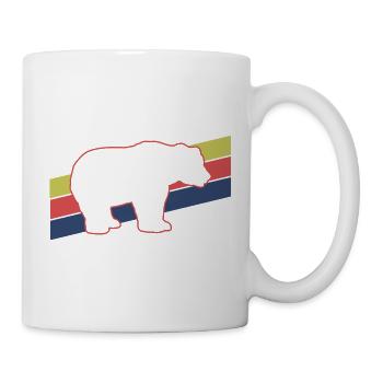 Bär Silhouette Retro Style - Tasse - Weiß - Rechts