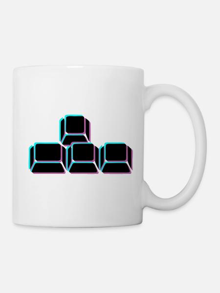 WASD Tasten Glitch Icon - Tasse - Weiß