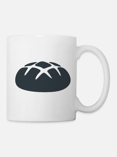 Dunkles Brotlaib Icon - Tasse - Weiß