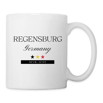 Regensburg Deutschland Souvenir – Reise - Tasse - Weiß - Rechts