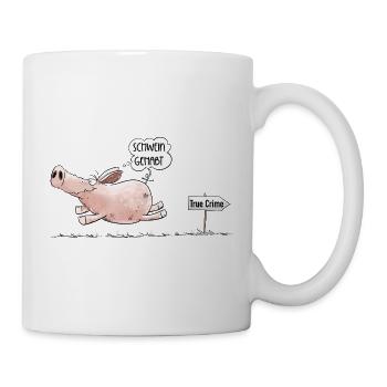 Schwein gehabt True Crime Schwein Humor Vegetarier - Tasse - Weiß - Rechts