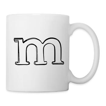 Kleinbuchstabe m handgezeichnet - Tasse - Weiß - Rechts