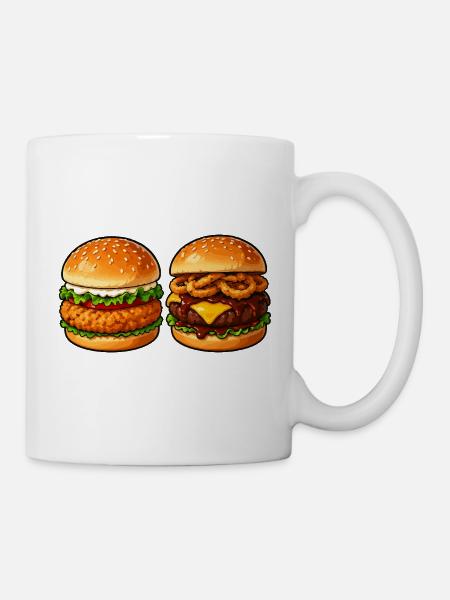 Burger Duett Käse & Knusper - Tasse - Weiß